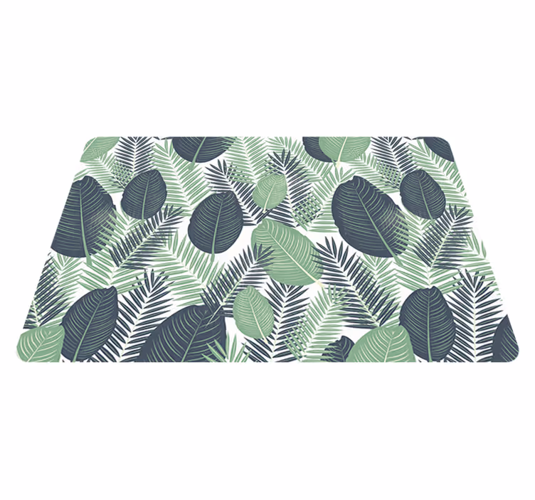 Vinyl rug flowers in jungle green foliage - TenStickers