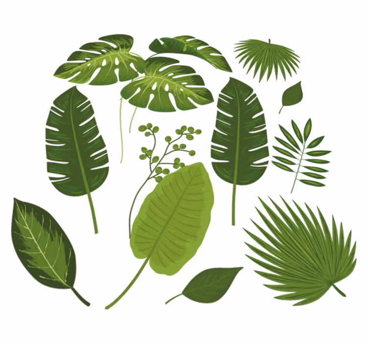 Vinyl rug flowers with a variety of leaves - TenStickers