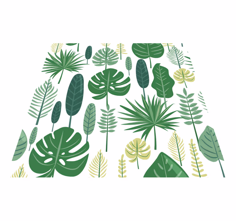 Vinyl rug flowers monstera leaves design - TenStickers