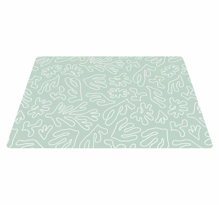 Vinyl rug flowers green think seaweed - TenStickers
