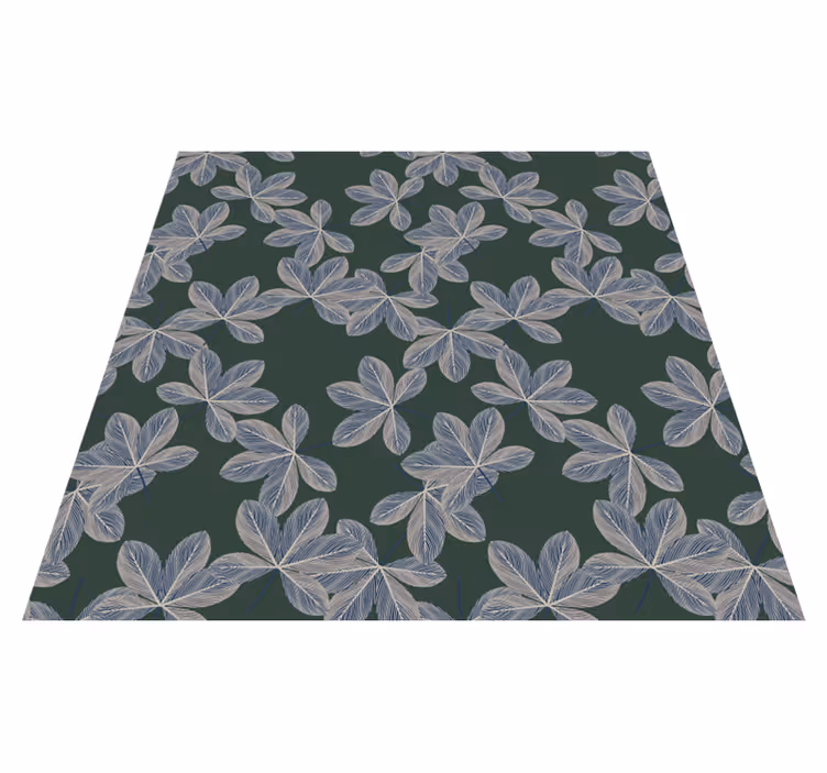 Vinyl rug flowers dark leaves pattern - TenStickers