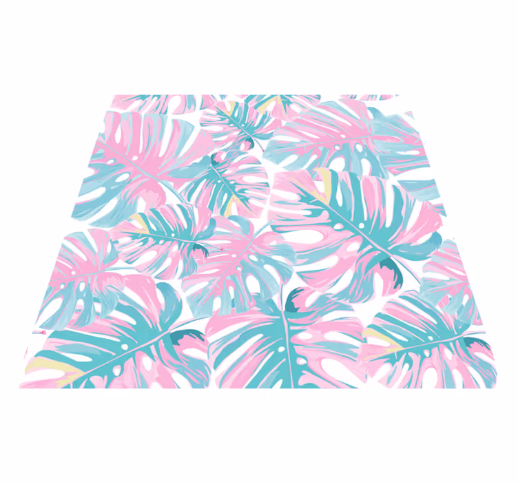Vinyl rug flowers monstera deliciosa pattern - TenStickers