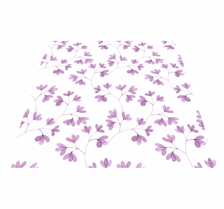 Vinyl rug flowers in pink leaf design - TenStickers