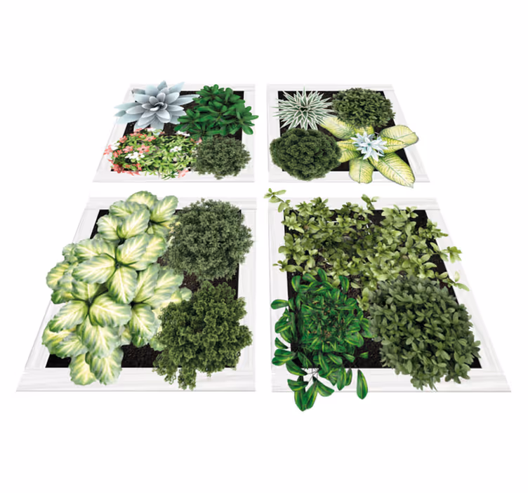 Vinyl rug flowers vertical garden tiles - TenStickers