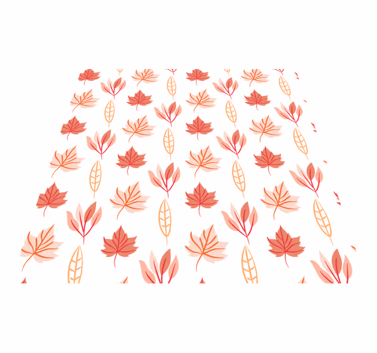 Vinyl rug flowers pink autumn leaves patterns - TenStickers
