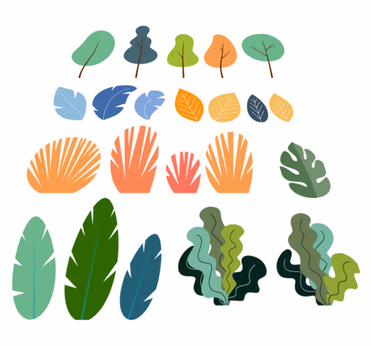 Vinyl rug flowers tropical leaf design pack - TenStickers