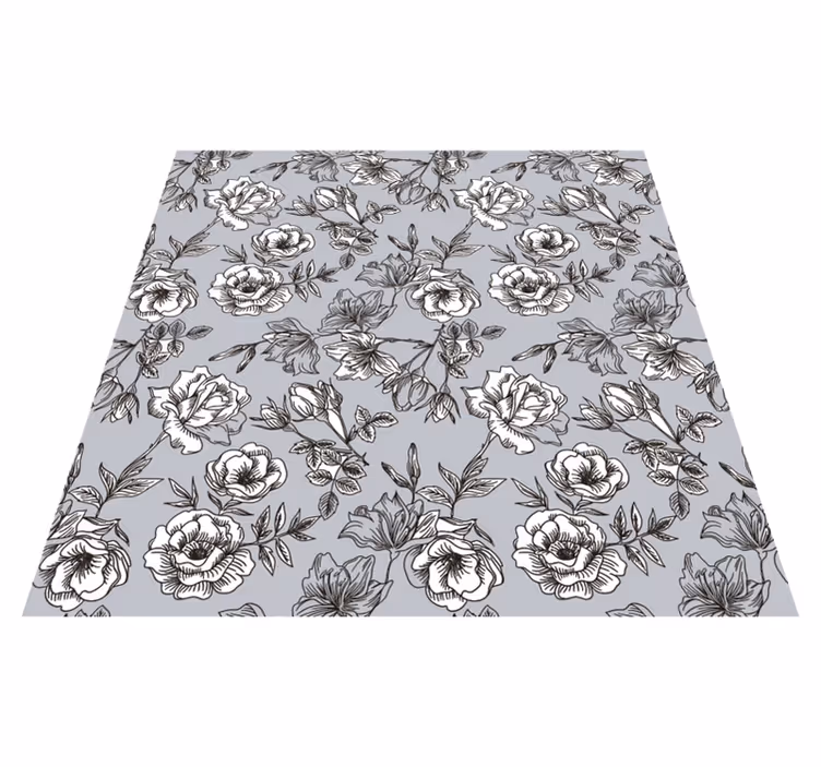 Vinyl rug flowers translucent blooms - TenStickers