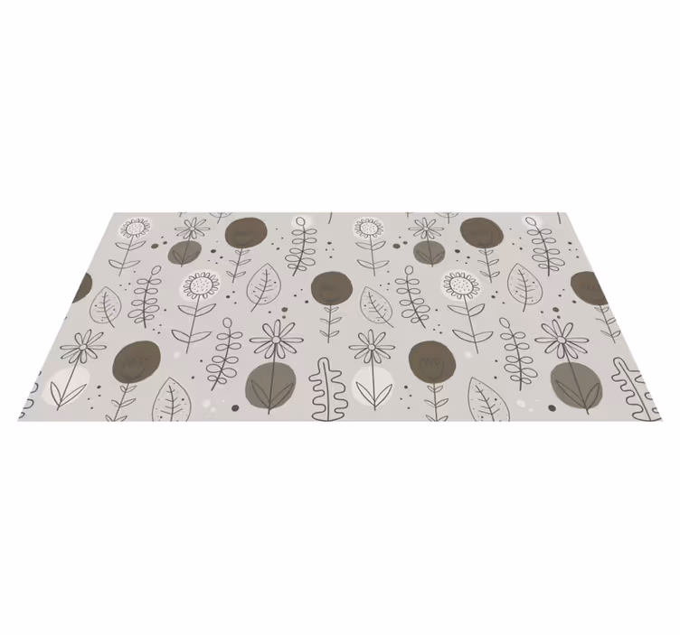 Vinyl rug flowers in earthy tones pattern - TenStickers