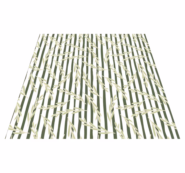Vinyl rug flowers with delicate leaf patterns - TenStickers