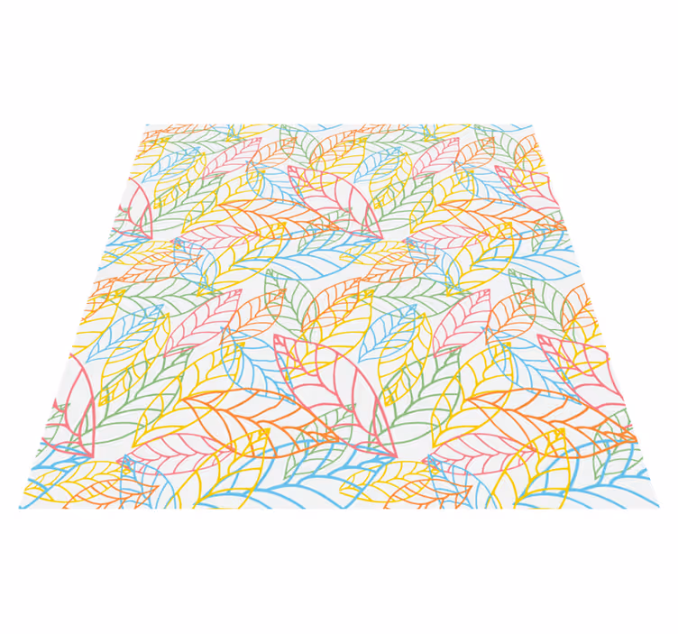 Vinyl rug flowers with vibrant neon leaves design - TenStickers