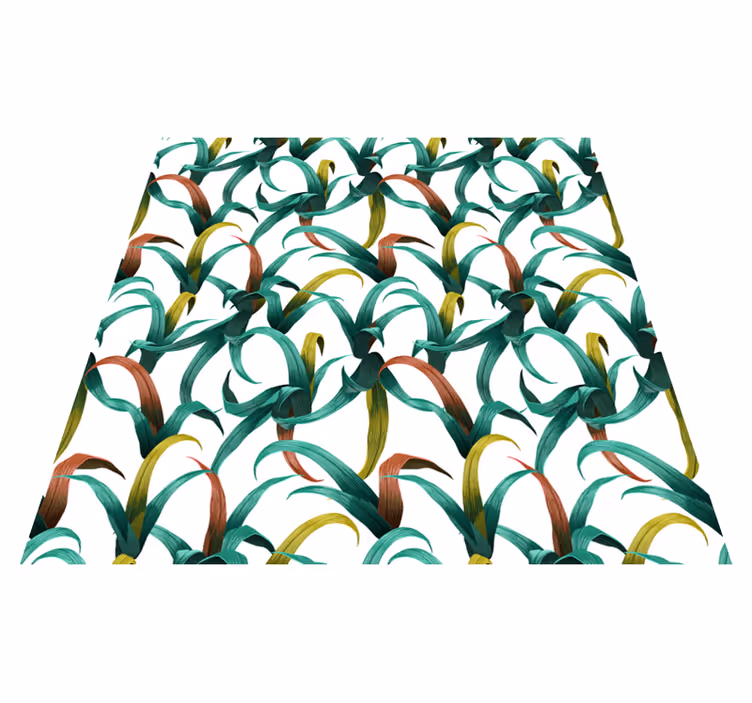 Vinyl rug flowers with beautiful tropical plants design - TenStickers