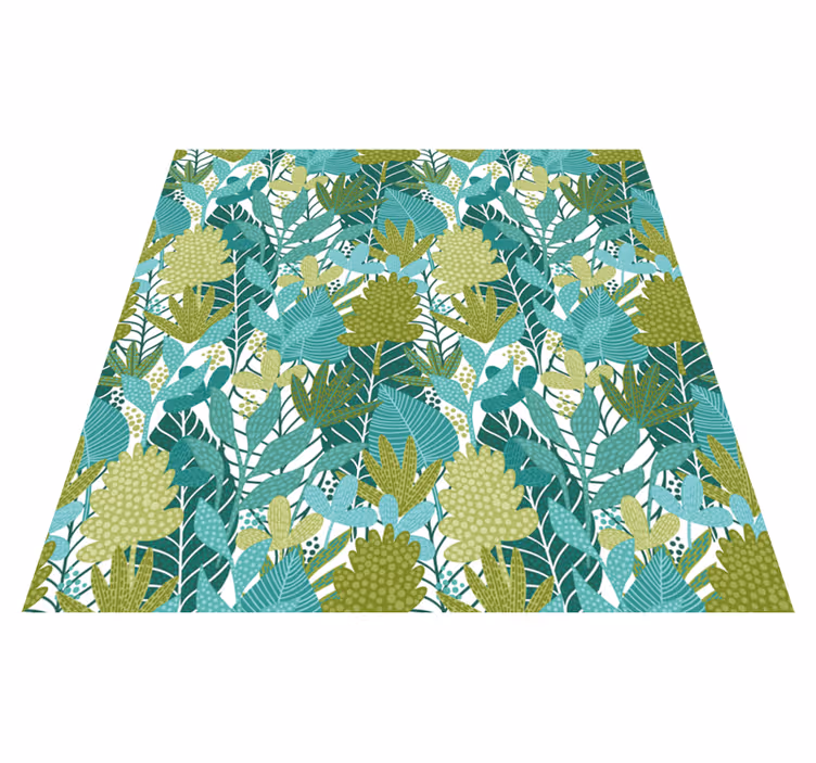 Vinyl rug flowers tropical boho leaves design - TenStickers