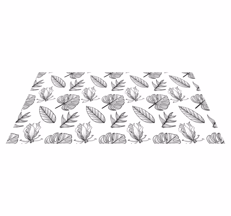 Vinyl rug flowers in solid tropical leaves - TenStickers