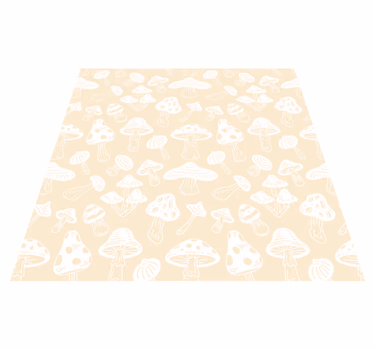 Vinyl rug flowers with beige mushroom designs - TenStickers