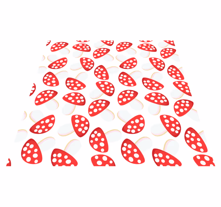 Vinyl rug flowers classical mushrooms on white - TenStickers