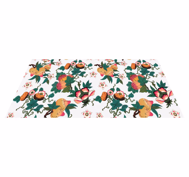 Vinyl rug flowers multicolor floral summer design - TenStickers