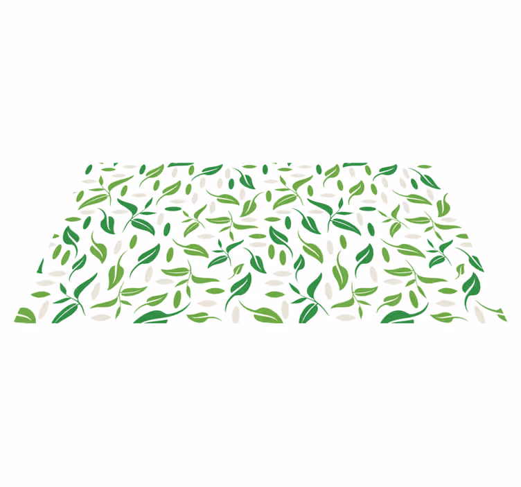 Vinyl rug flowers small green leaves design - TenStickers