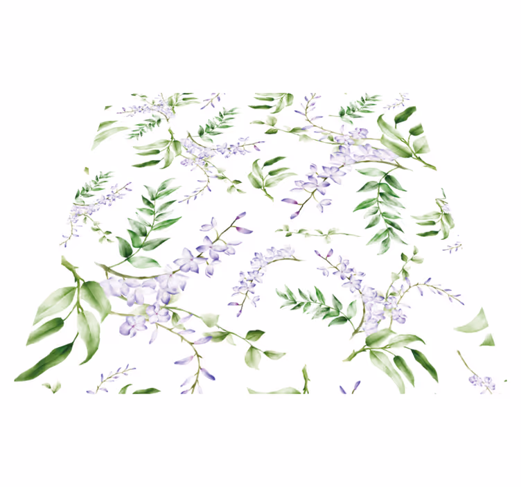 Vinyl rug flowers lavender window motif - TenStickers
