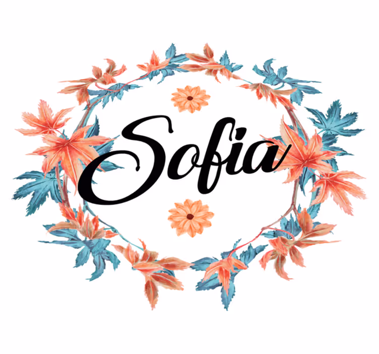 Vinyl rug flowers autumn flower crown personalized - TenStickers