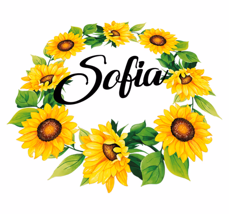 Vinyl rug flowers summer flower crown personalized - TenStickers