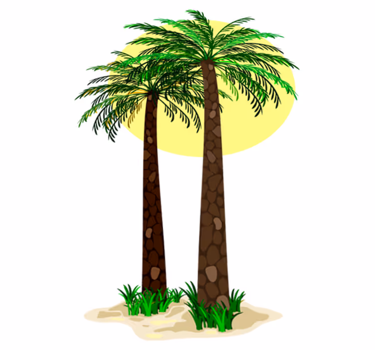 Vinyl rug flowers tropical palm trees - TenStickers