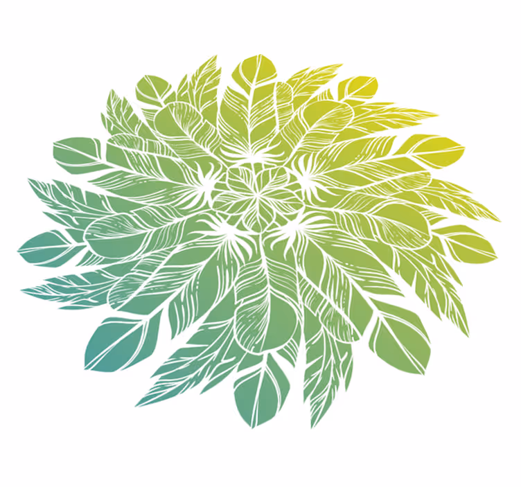 Vinyl rug flowers leafy circular design - TenStickers