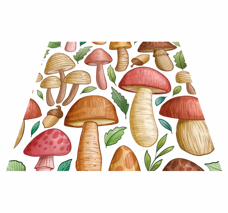 Vinyl rug flowers with vibrant mushroom design - TenStickers