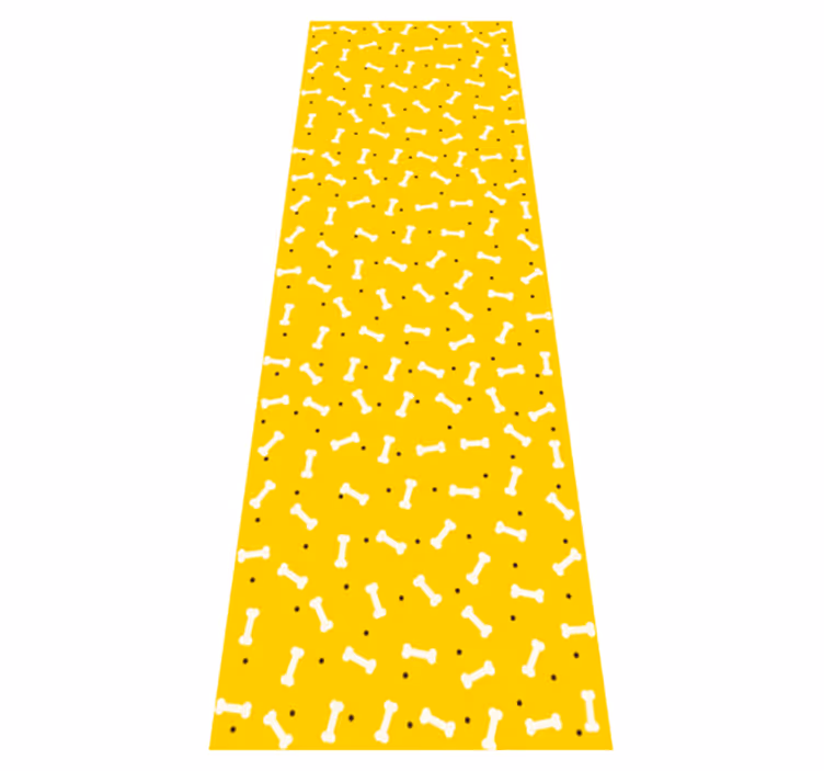 Bedroom vinyl rug with cute yellow dog bone design - TenStickers