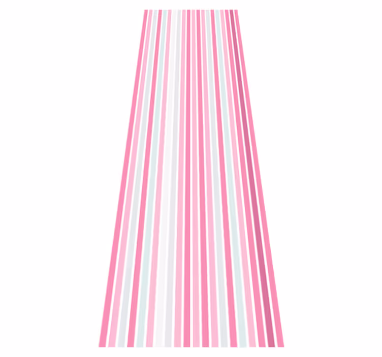 Bedroom vinyl rug with vertical pink and white stripes - TenStickers