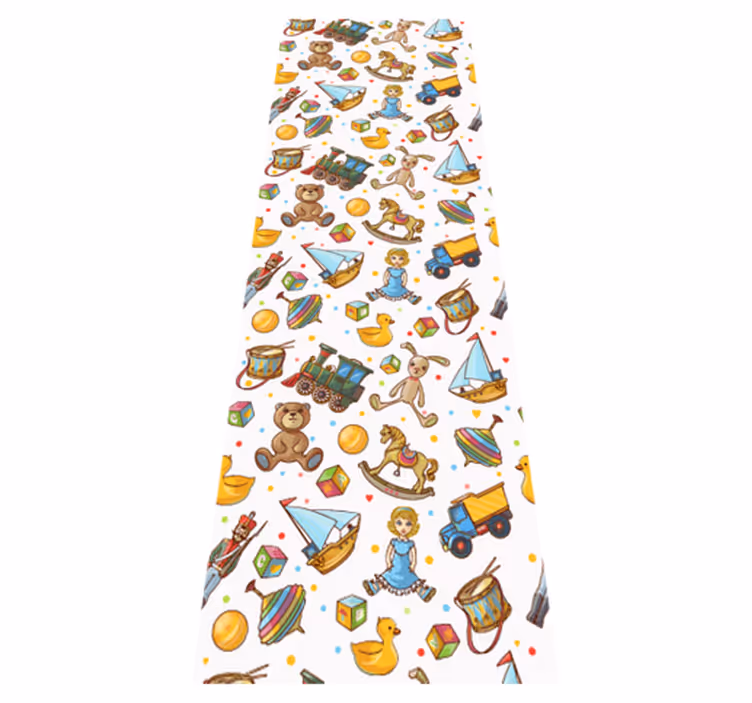 Cute design wooden toys and teddy bear bedroom vinyl rug - TenStickers