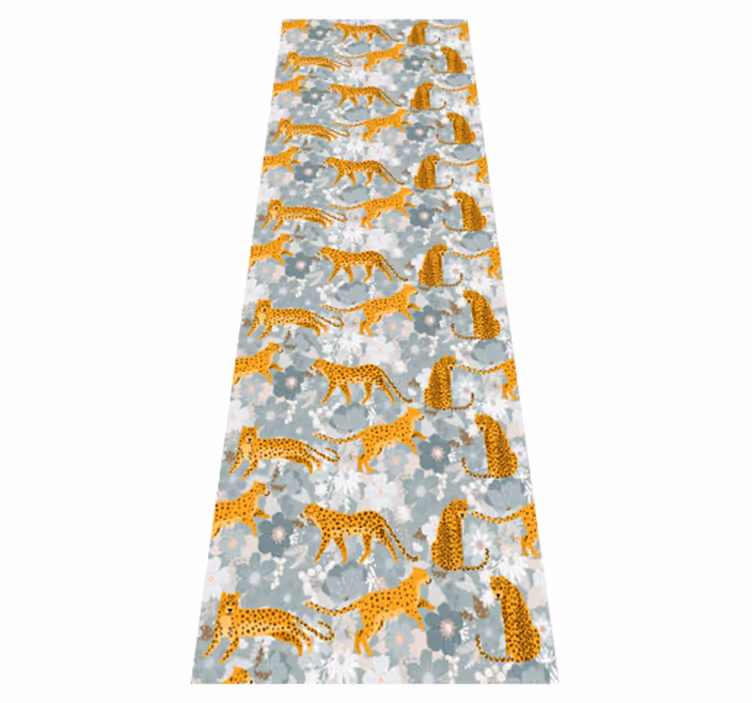 Bedroom vinyl rug featuring hand drawn exotic animals - TenStickers
