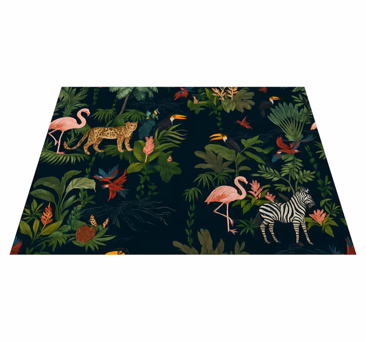 Bedroom vinyl rug in dark exotic style - TenStickers