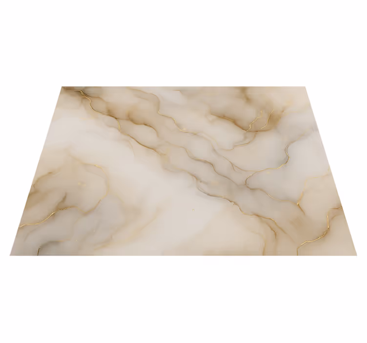 Bedroom vinyl rug in marble and gold - TenStickers