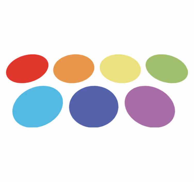 Geometric vinyl rug in vibrant big rainbow dots - TenStickers