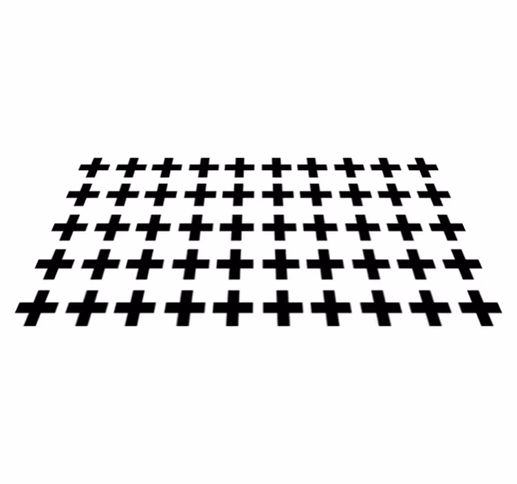 Geometric vinyl rug in black and white crosses - TenStickers