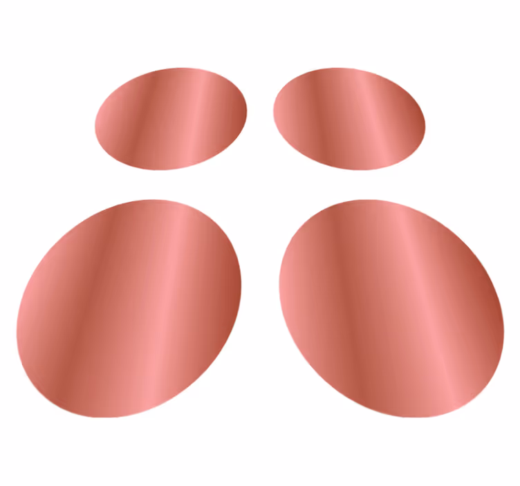 Geometric vinyl rug in rose gold polka dots - TenStickers