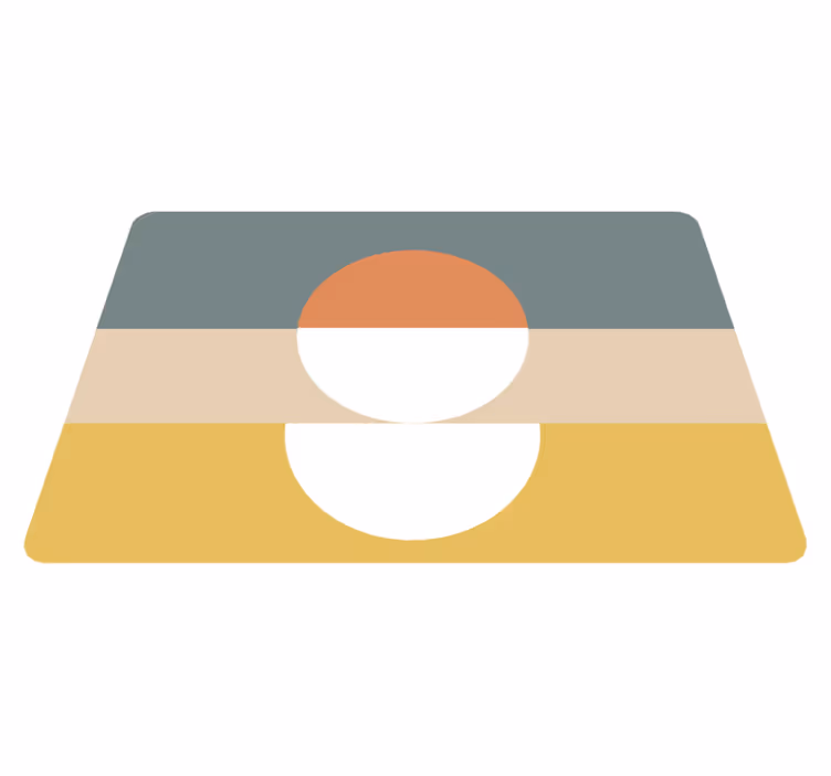 Geometric vinyl rug with abstract circle flag design - TenStickers