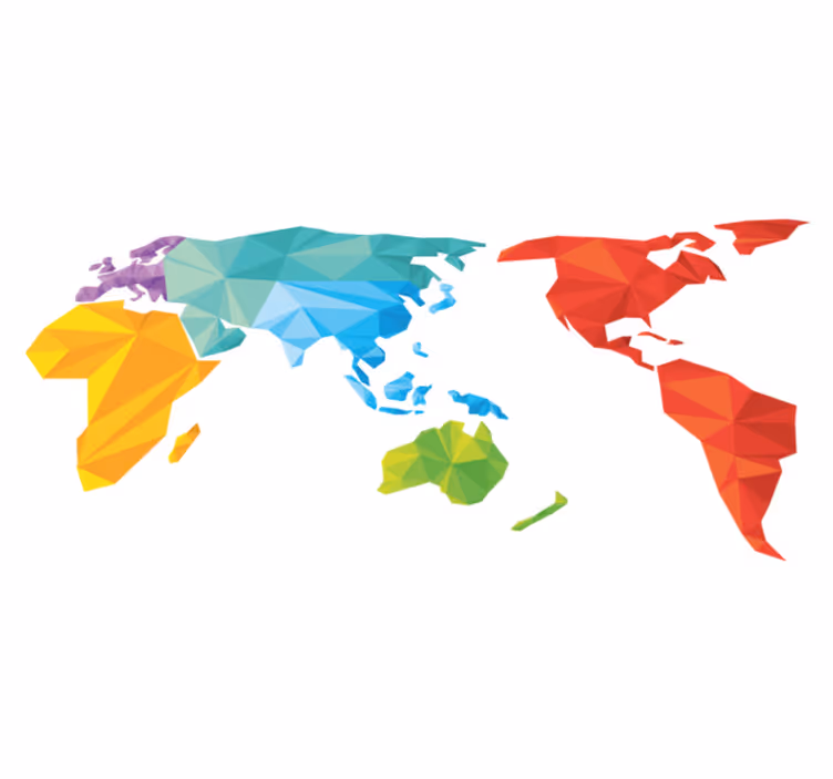 Geometric vinyl rug world map geometric design - TenStickers