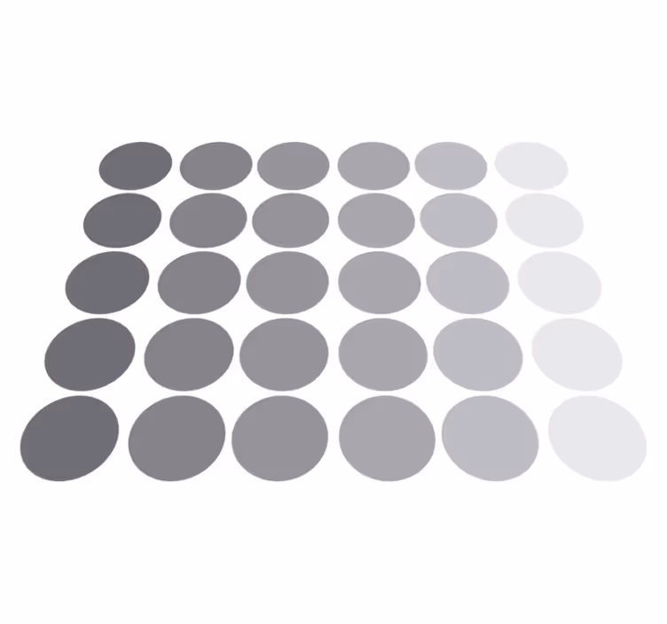 Geometric vinyl rug in gray circular patterns - TenStickers