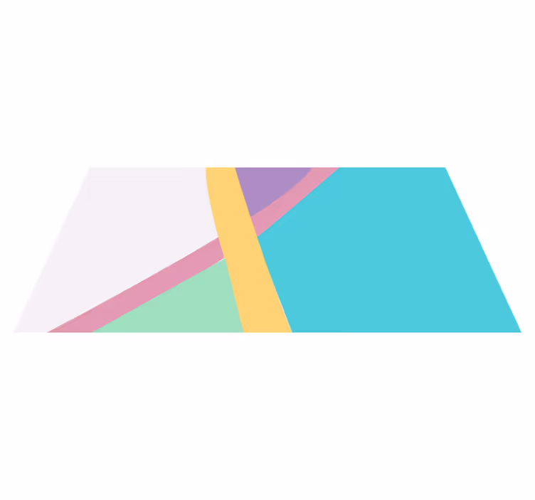 Geometric vinyl rug with vibrant color blocks - TenStickers