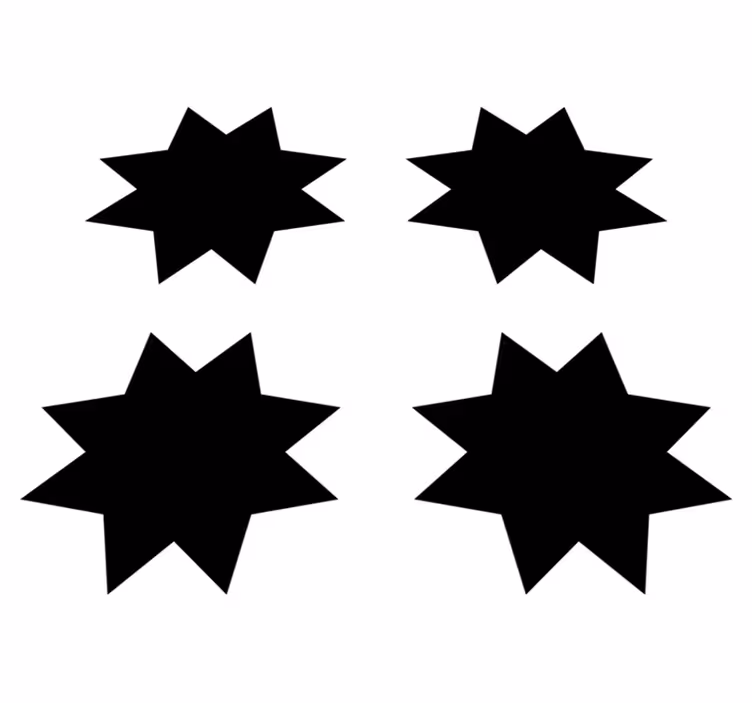 Geometric vinyl rug black star patterns - TenStickers