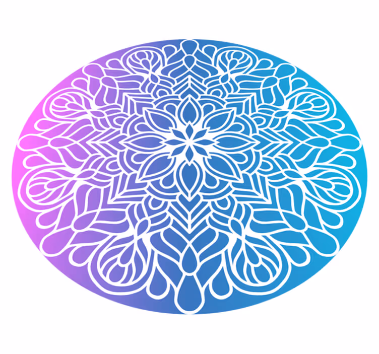 Geometric vinyl rug with colorful circle design - TenStickers