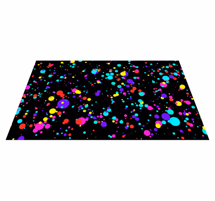 Geometric vinyl rug colorful bubbles design - TenStickers
