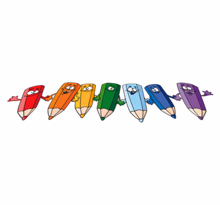 Kids vinyl rug in joyful colorful pencils design - TenStickers