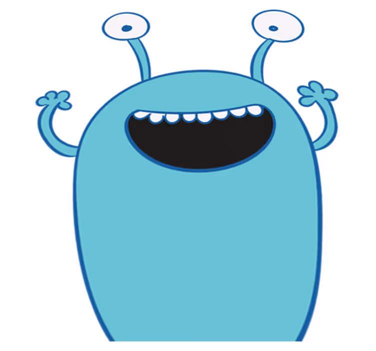 Kids vinyl rug blue monster closet sticker - TenStickers