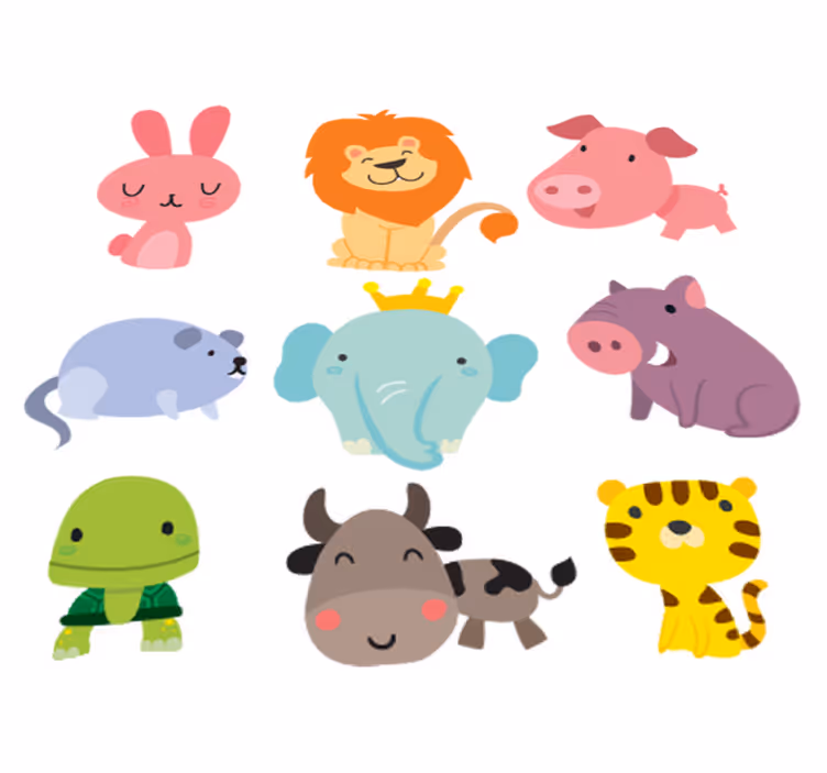 Kids vinyl rug animal stickers for children - TenStickers