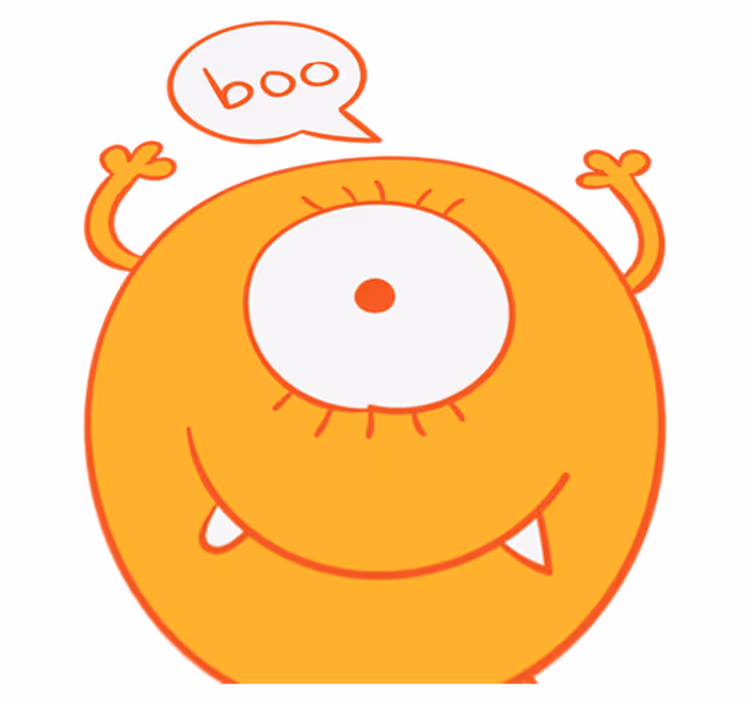 Kids vinyl rug yellow monster cabinet sticker - TenStickers