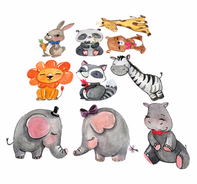 Kids vinyl rug jungle animal sticker sheet - TenStickers