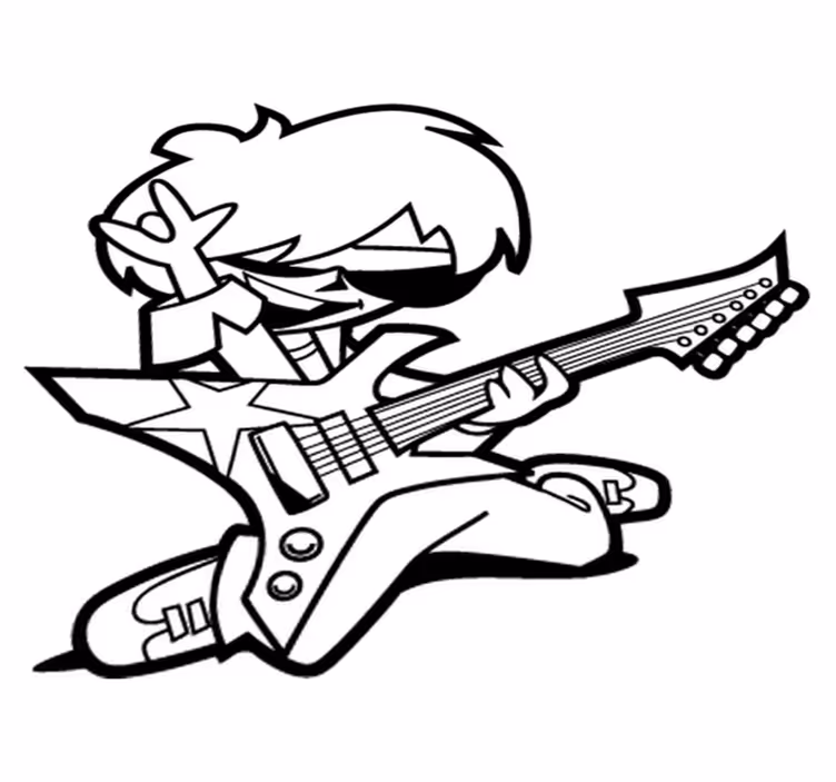 Kids vinyl rug teenager playing guitar - TenStickers