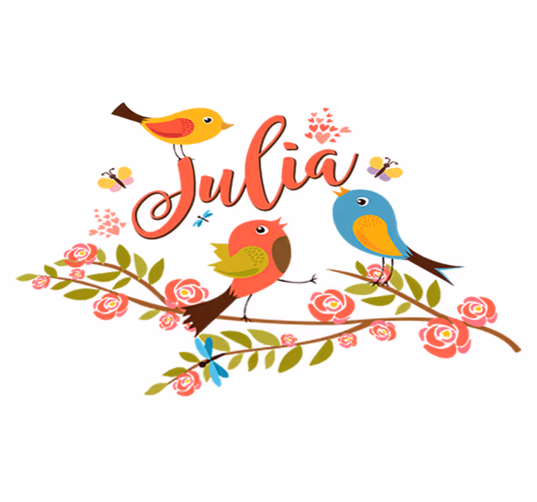 Kids vinyl rug spring birds personalized design - TenStickers
